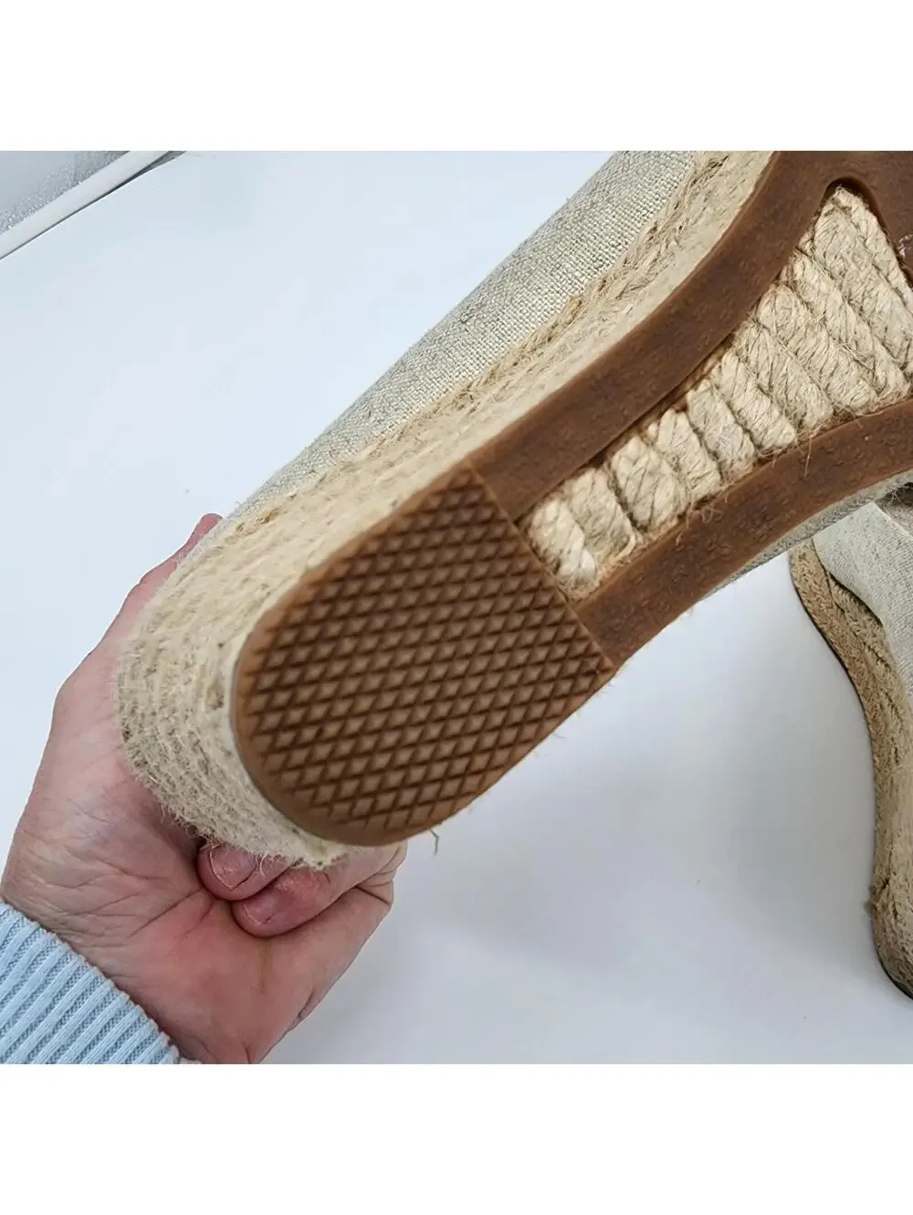 J.Crew Metallic Cream Espadrille Wedge Shoes Women's Size 11 Canvas